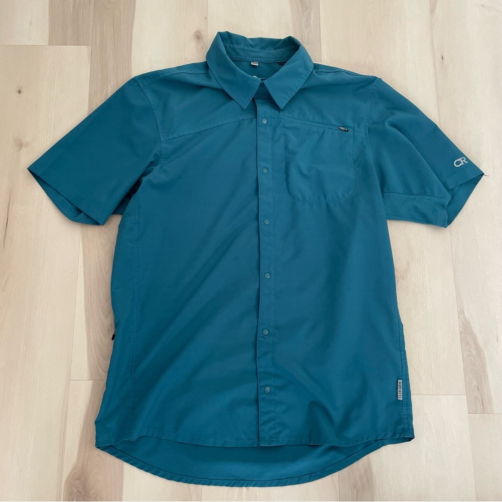 Club Ride Teal Button Down Shirt - Men’s M